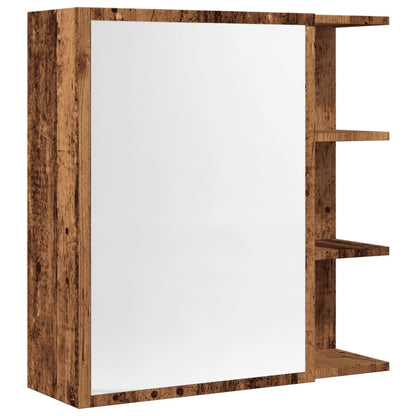 Armoire à miroir de salle de bain vieux bois 62,5x20,5x64 cm