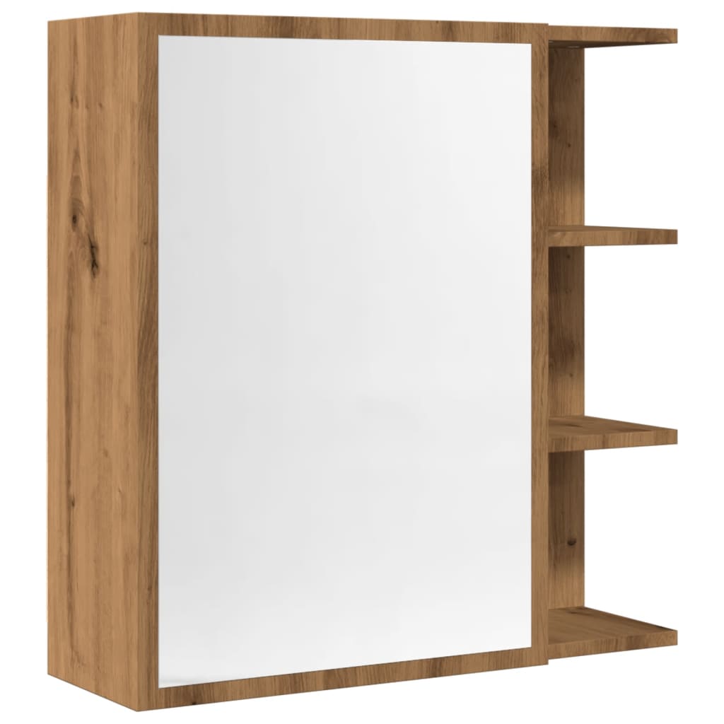 Armoire à miroir salle de bain chêne artisanal 62,5x20,5x64 cm