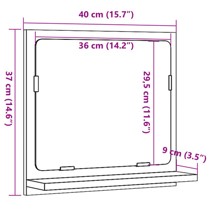 Armoire à miroir de salle de bain gris béton bois d'ingénierie