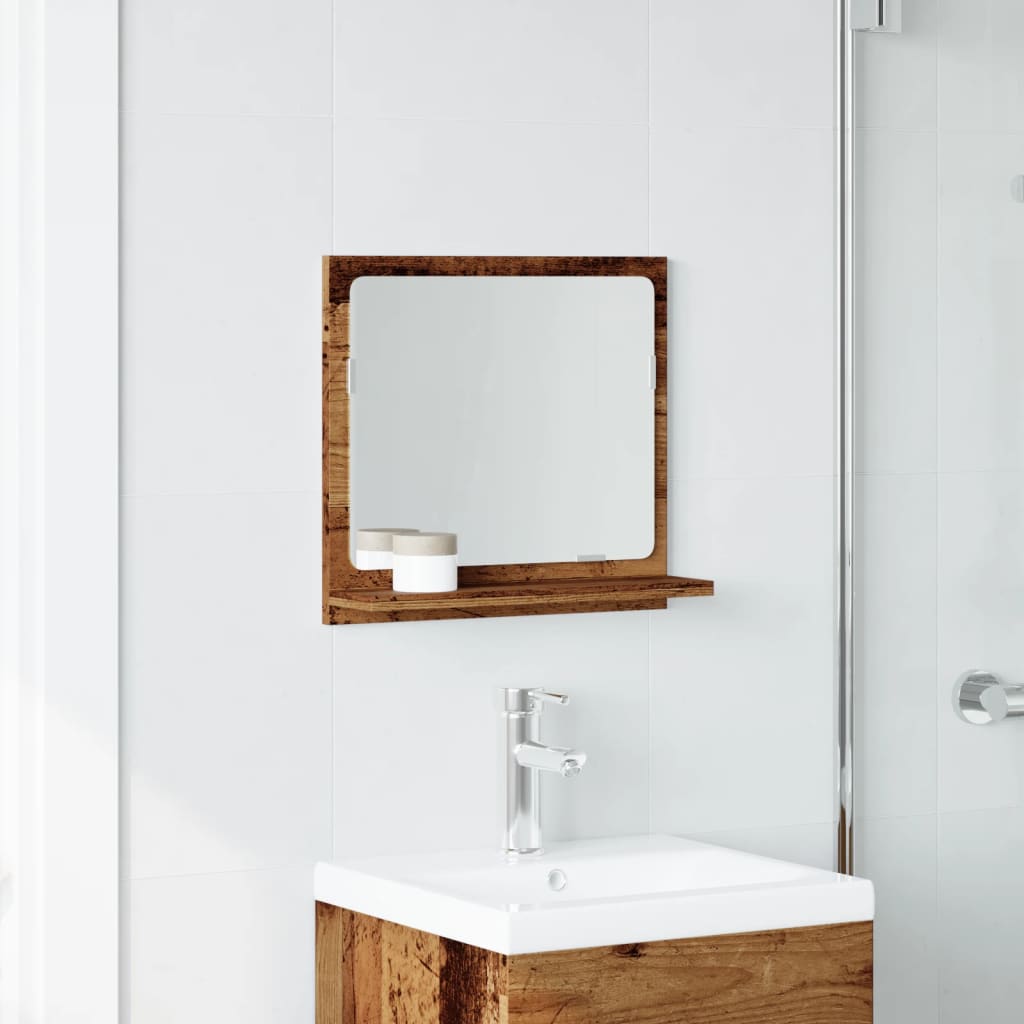 Armoire à miroir de salle de bain vieux bois bois d'ingénierie