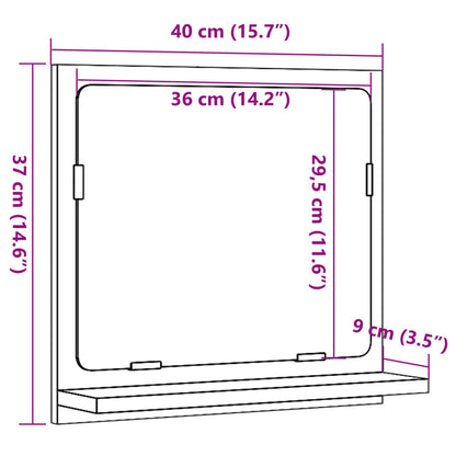 Armoire à miroir de salle de bain chêne artisanal 40x11x37 cm