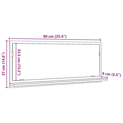 Armoire à miroir de salle de bain gris béton bois d'ingénierie