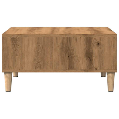 Table basse chêne artisanal 60x60x30 cm bois d'ingénierie