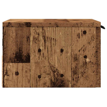 Table de chevet murale vieux bois 34x30x20 cm