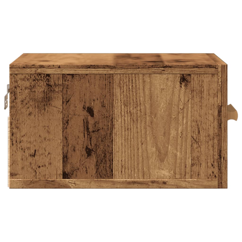 Table de chevet murale vieux bois 35x35x20 cm