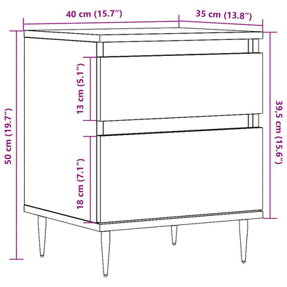 Tables de chevet 2 pcs vieux bois 40x35x50 cm bois d’ingénierie