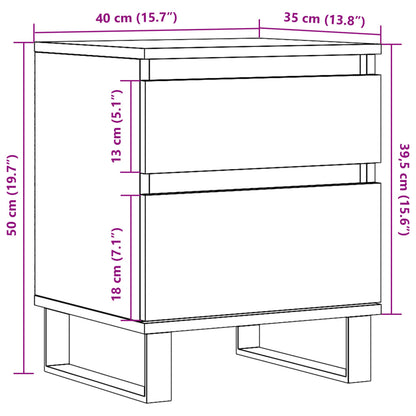 Table de chevet vieux bois 40x35x50 cm bois d’ingénierie