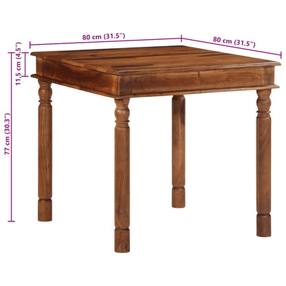 Table à manger 80x80x77 cm bois d'acacia solide