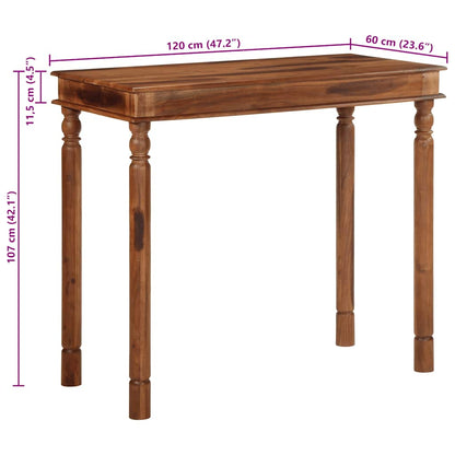 Table de bar 120x60x107 cm bois massif d'acacia