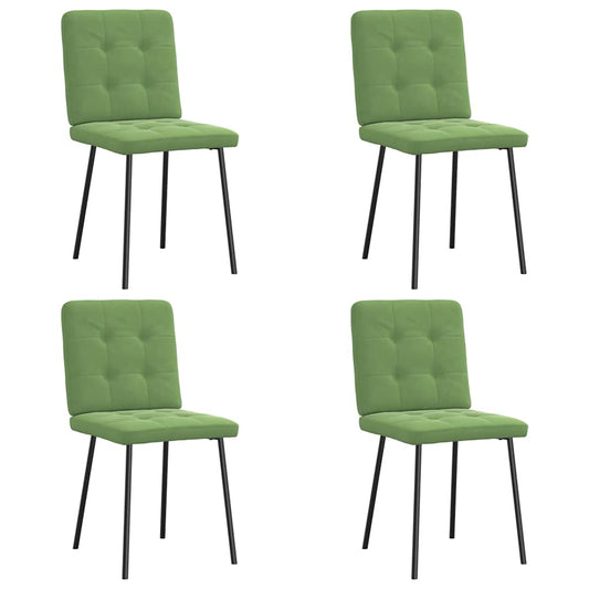 Chaises à manger lot de 4 vert clair velours