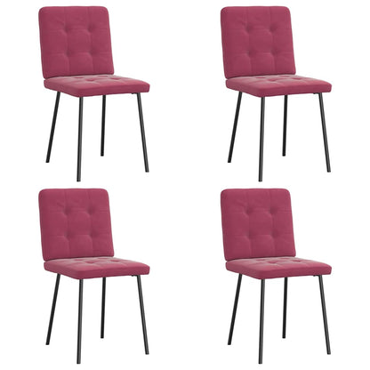 Chaises à manger lot de 4 Rouge bordeaux Velours