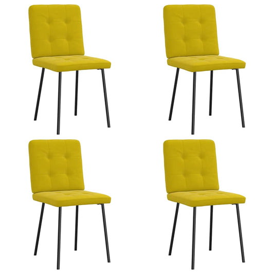 Chaises à manger lot de 4 jaune velours