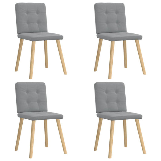 Chaises à manger lot de 4 gris clair tissu