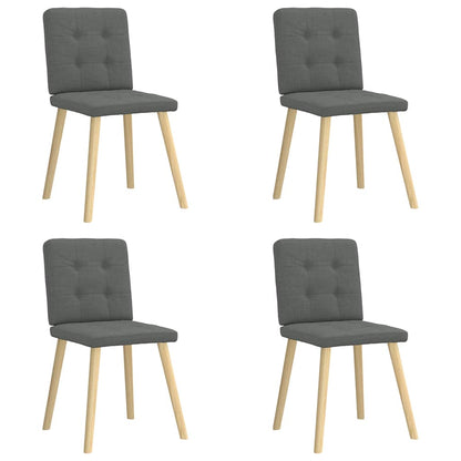 Chaises à manger lot de 4 gris foncé tissu