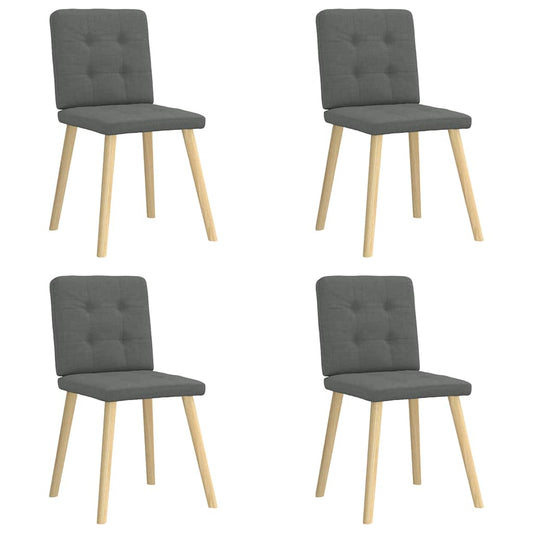 Chaises à manger lot de 4 gris foncé tissu