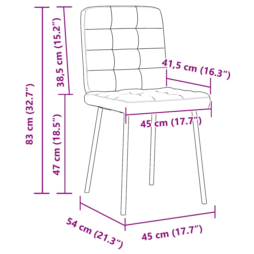 Chaises à manger lot de 4 Gris clair Velours