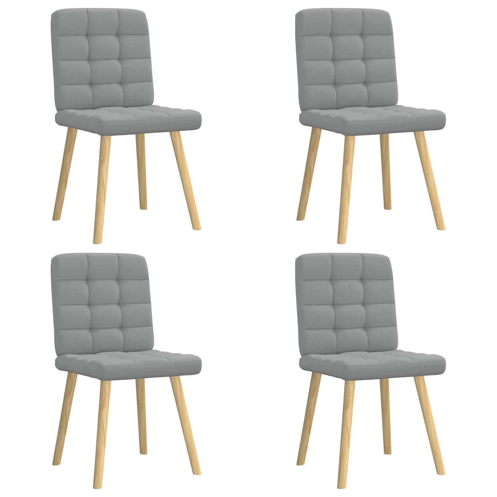 Chaises à manger lot de 4 gris clair tissu