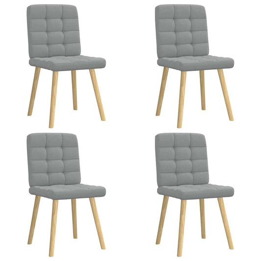 Chaises à manger lot de 4 gris clair tissu