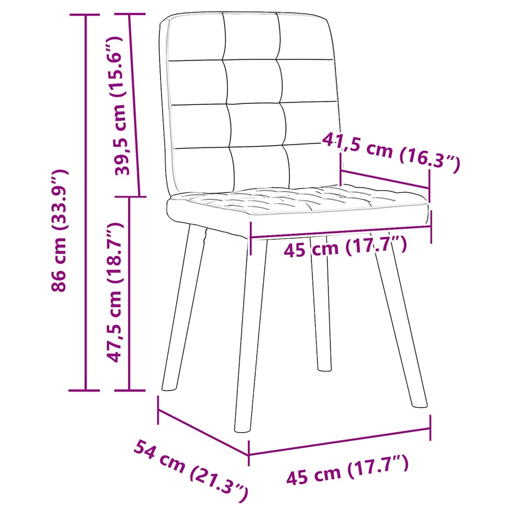 Chaises à manger lot de 4 gris clair tissu