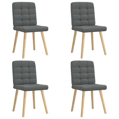 Chaises à manger lot de 4 gris foncé tissu