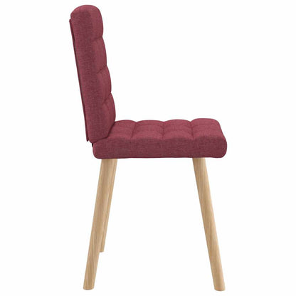 Chaises à manger lot de 4 rouge bordeaux tissu