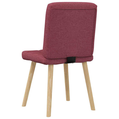 Chaises à manger lot de 4 rouge bordeaux tissu