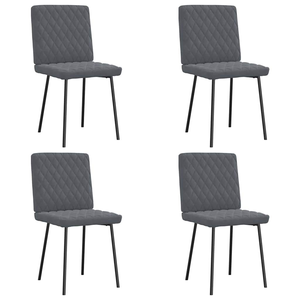 Chaises à manger lot de 4 Gris foncé Velours