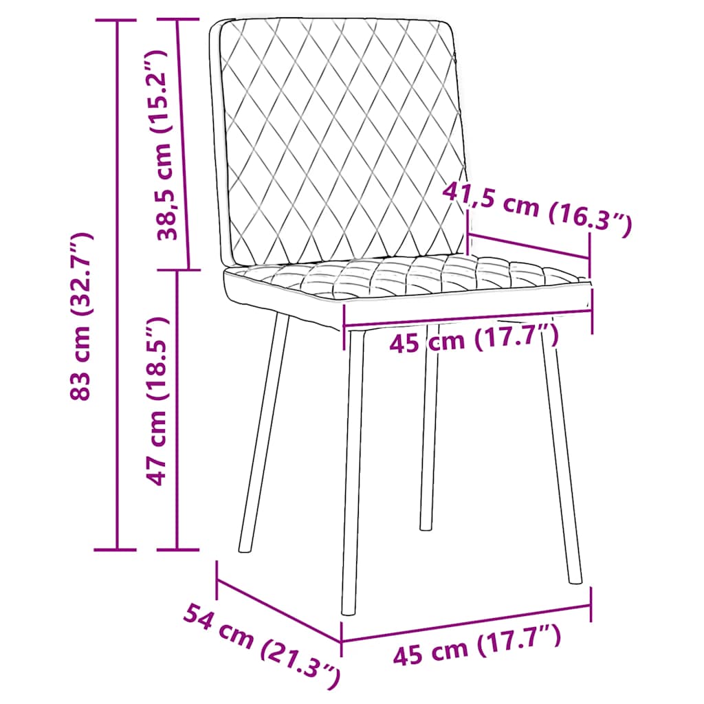 Chaises à manger lot de 4 Gris foncé Velours