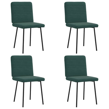 Chaises à manger lot de 4 Vert foncé Velours