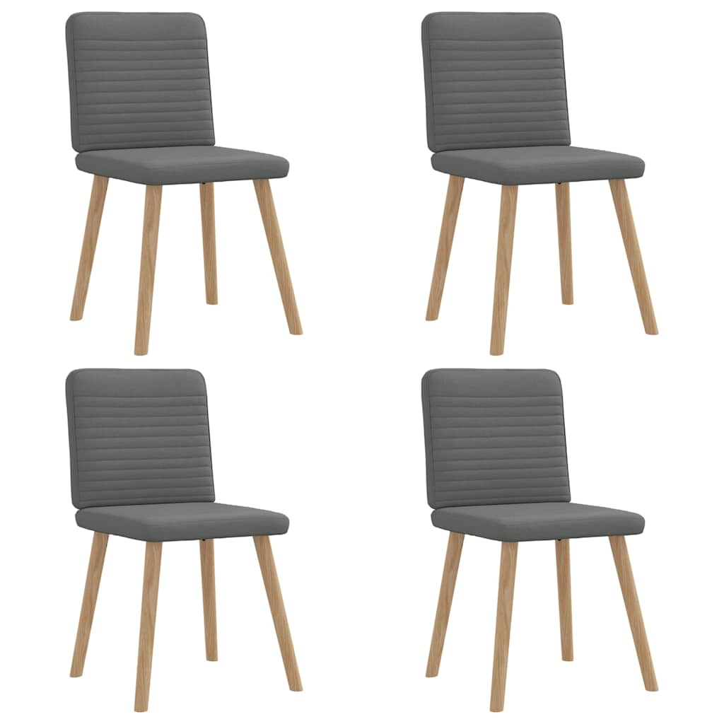 Chaises à manger lot de 4 gris foncé tissu