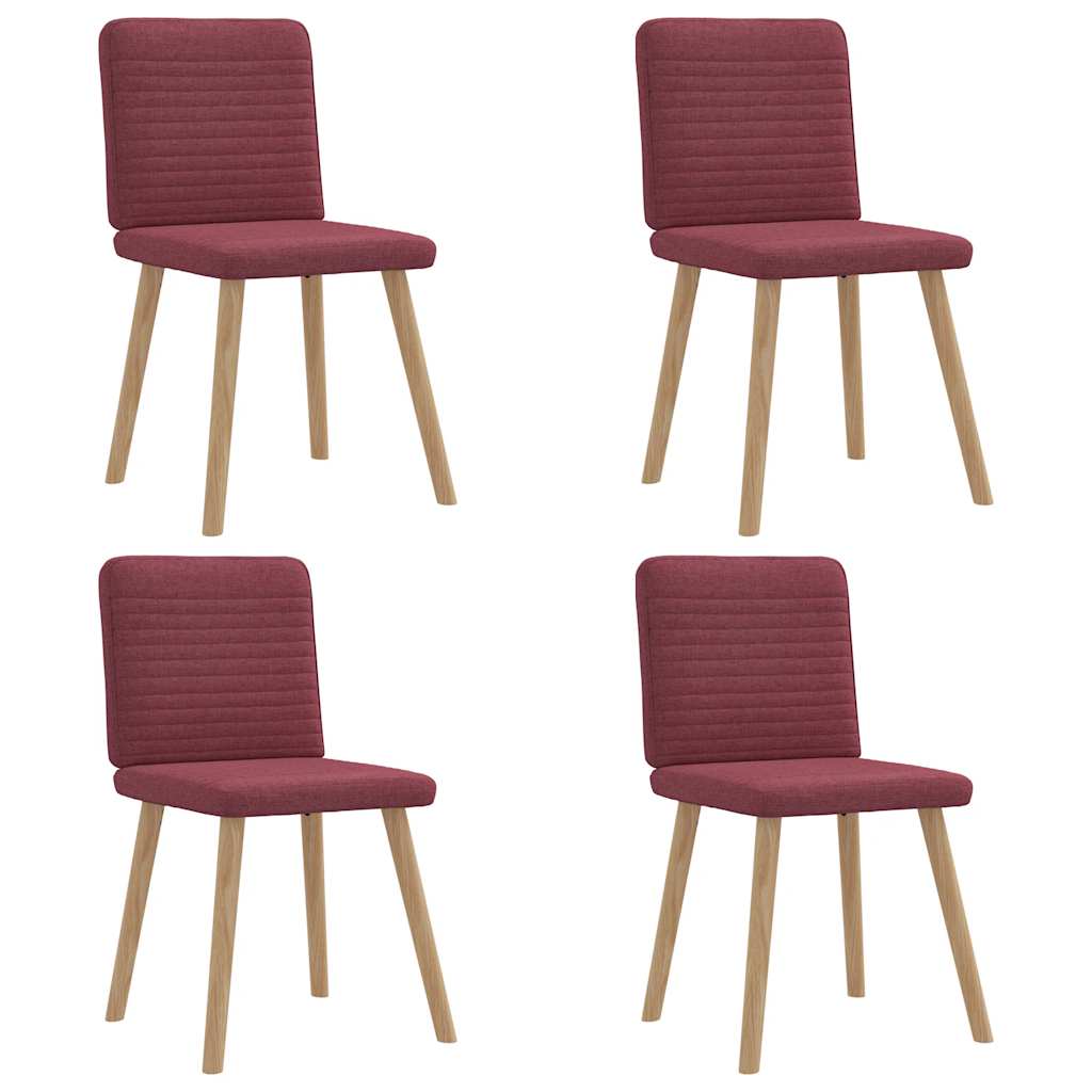 Chaises à manger lot de 4 rouge bordeaux tissu