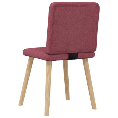 Chaises à manger lot de 4 rouge bordeaux tissu