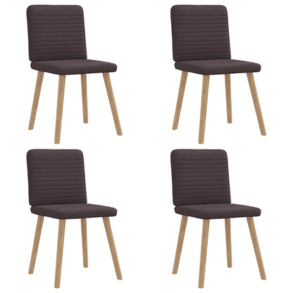 Chaises à manger lot de 4 marron foncé tissu