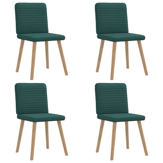 Chaises à manger lot de 4 vert foncé tissu