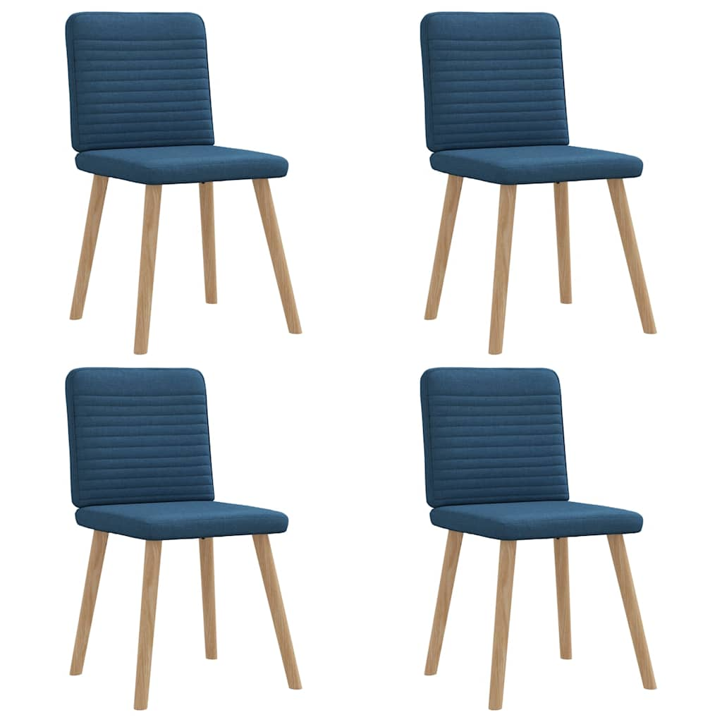 Chaises à manger lot de 4 bleu tissu