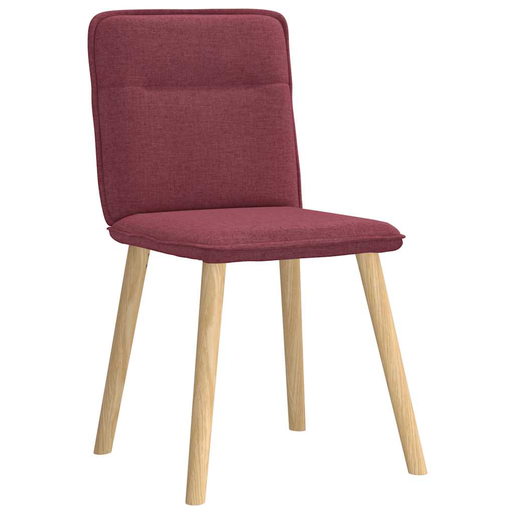 Chaises à manger lot de 4 rouge bordeaux tissu