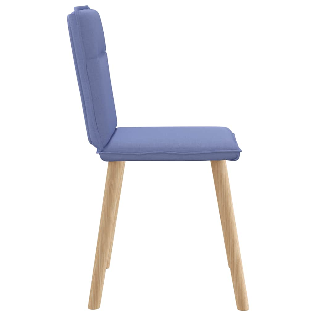 Chaises à manger lot de 4 bleu jean tissu