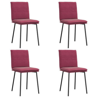 Chaises à manger lot de 4 Rouge bordeaux Velours