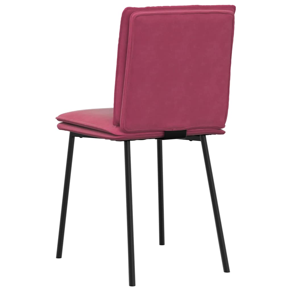 Chaises à manger lot de 4 Rouge bordeaux Velours