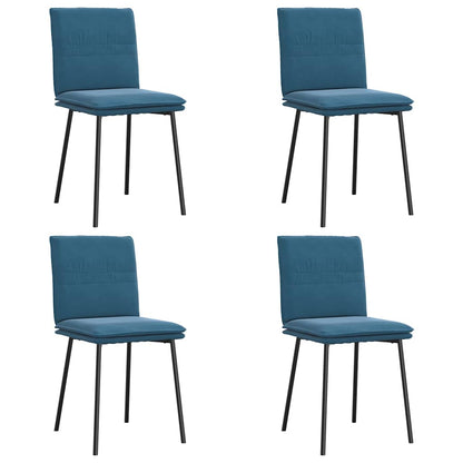 Chaises à manger lot de 4 Bleu Velours