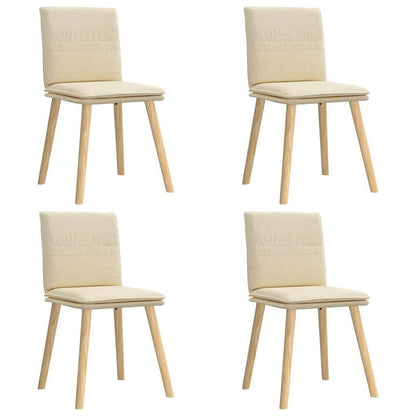 Chaises à manger lot de 4 crème tissu