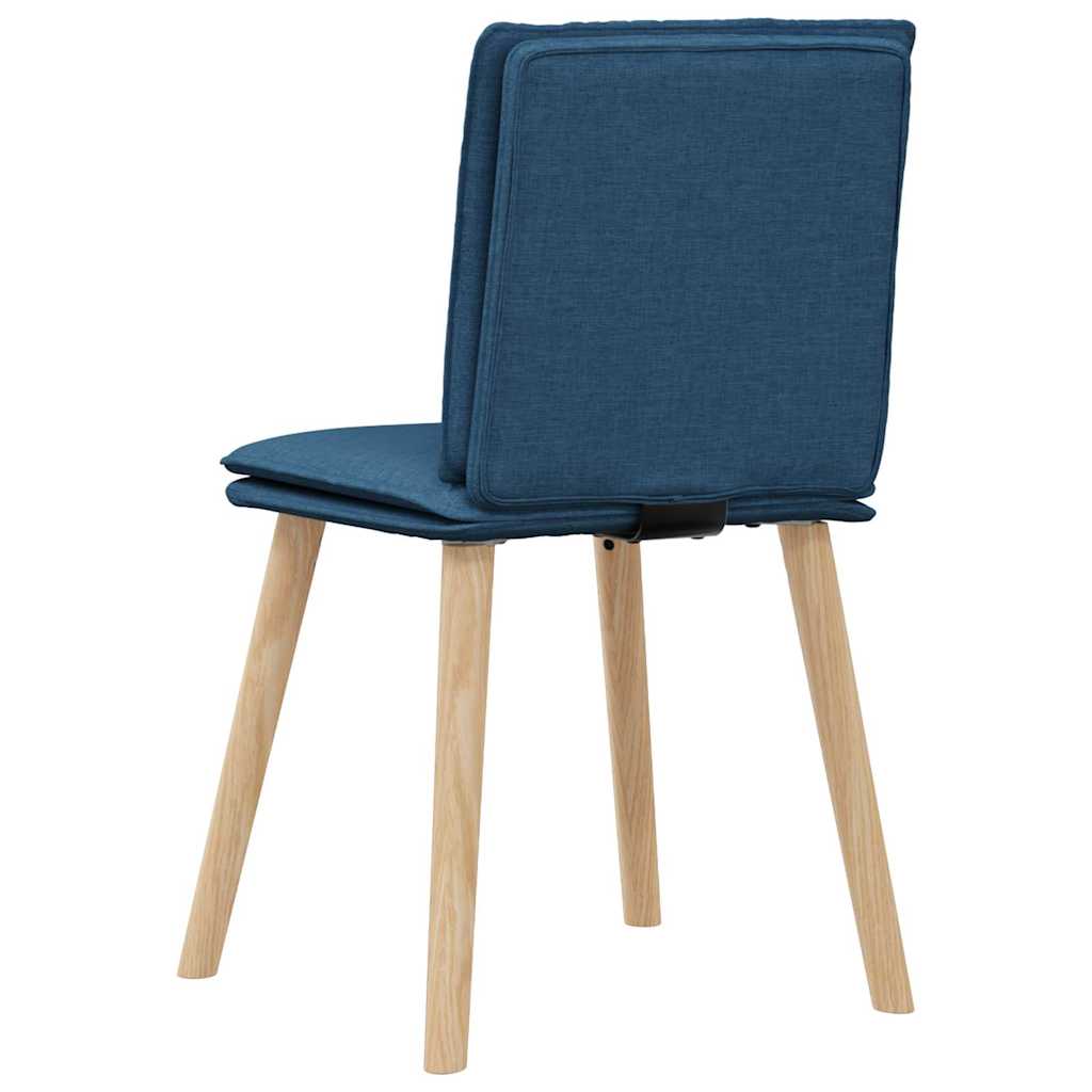 Chaises à manger lot de 4 bleu tissu