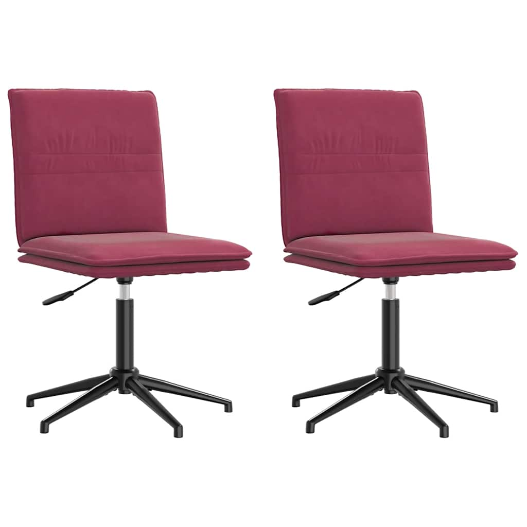 Chaises à manger lot de 2 Rouge bordeaux Velours