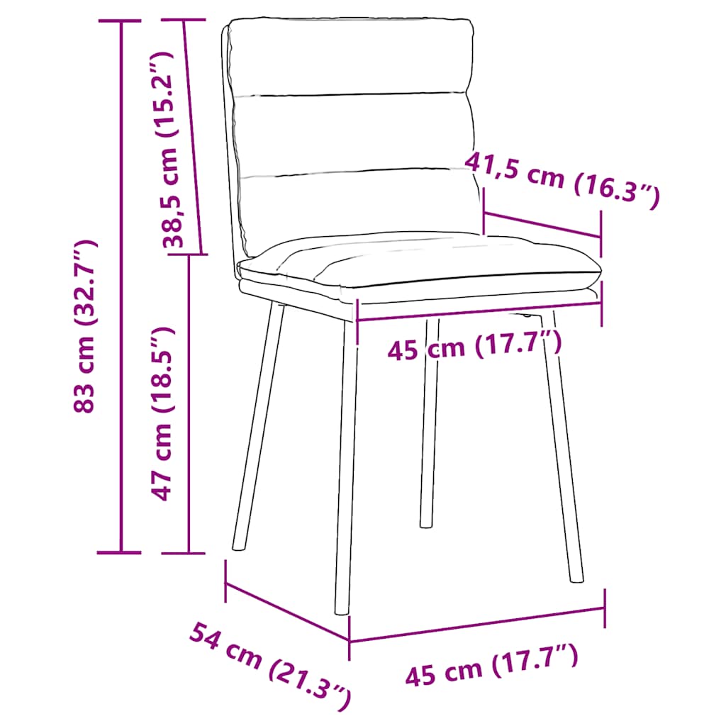 Chaises à manger lot de 4 Gris foncé Velours