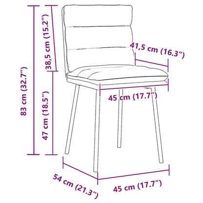 Chaises à manger lot de 4 Crème Velours