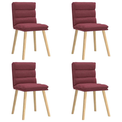 Chaises à manger lot de 4 rouge bordeaux tissu