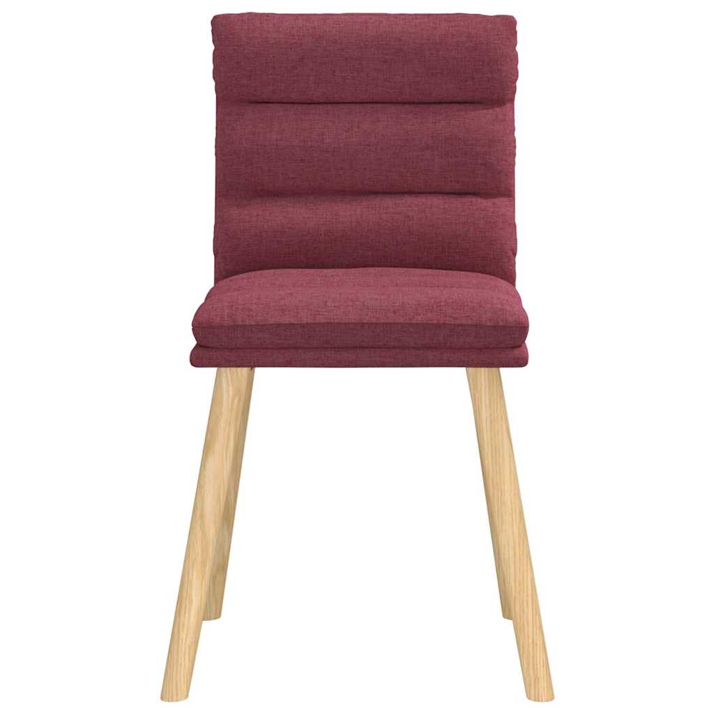 Chaises à manger lot de 4 rouge bordeaux tissu