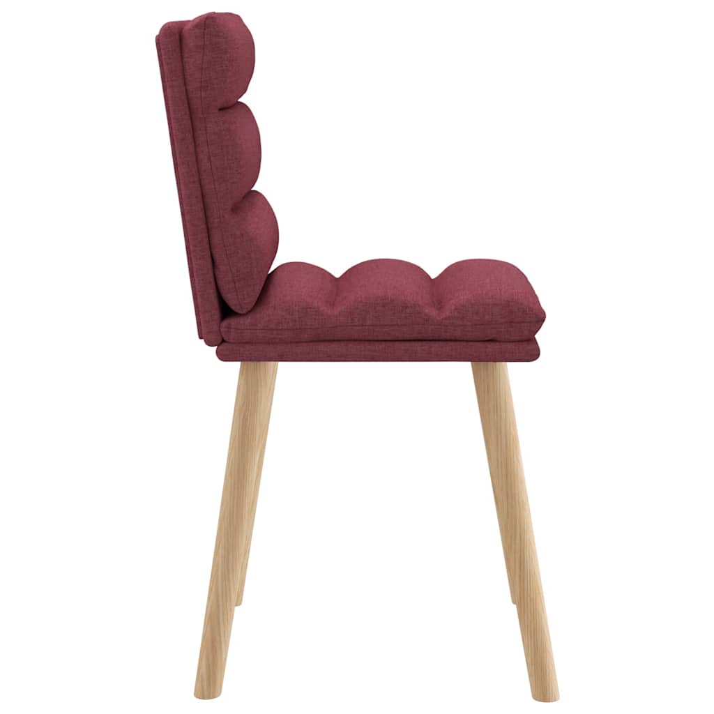 Chaises à manger lot de 4 rouge bordeaux tissu