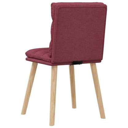 Chaises à manger lot de 4 rouge bordeaux tissu