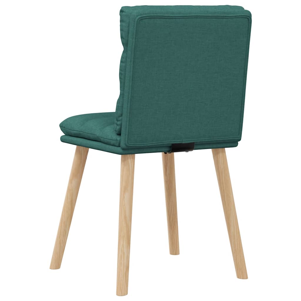 Chaises à manger lot de 4 vert foncé tissu